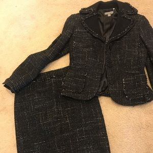 Black wool suit